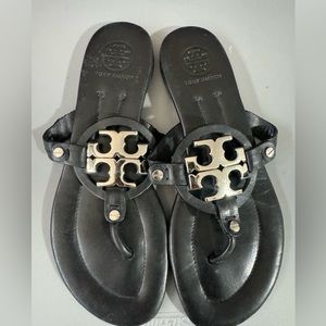 Tory Burch miller metal logo sandals size 6.5 women